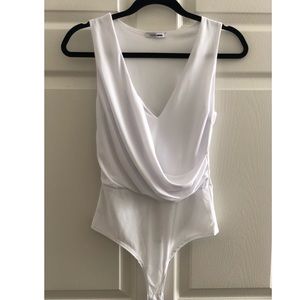 Fashion Nova White Bodysuit Size Small Great Cond.